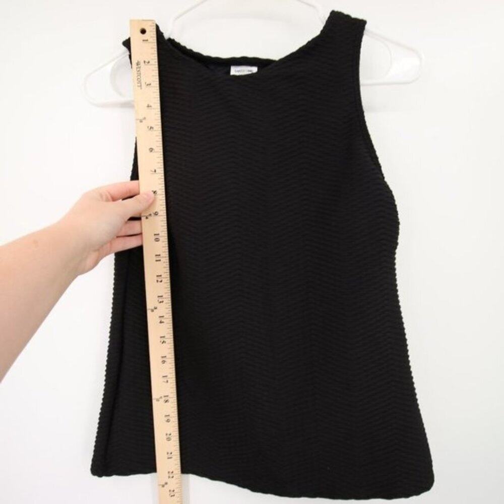 Lands End Tankini Top Size 4 Black Textured Sleeveless with Built-in Bra - Picture 4 of 7